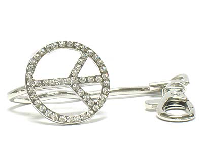 Crystal stud peace deco key holder 