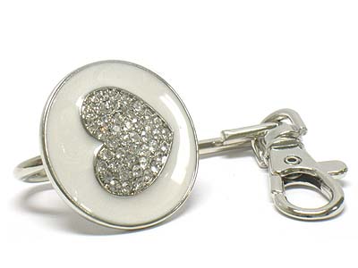 Crystal stud and epoxy heart key finder 