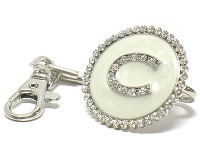 Crystal and epoxy deco horse shoe key finder