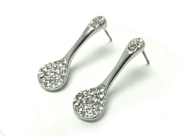 Crystal stud spoon earring