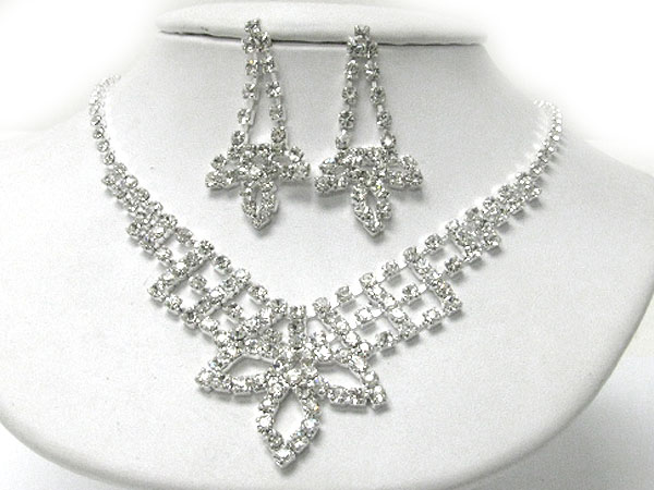 Rhinestone party necklace earring set