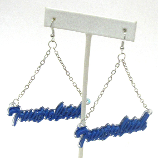 Trust no bitch chain drop earring