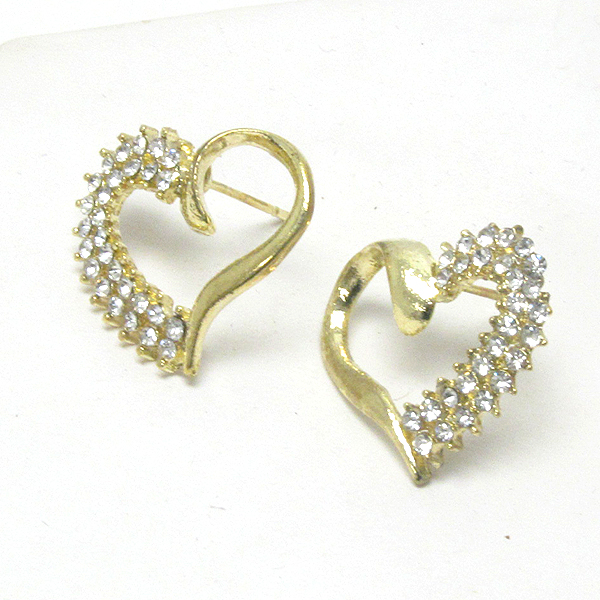 Crystal deco heart stud earring -valentine