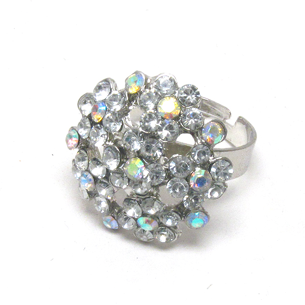 Crystal flower bouquet ring