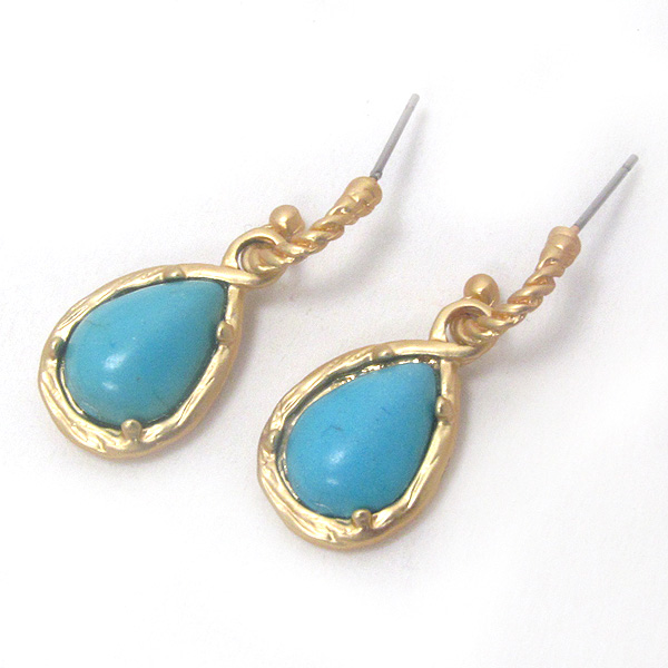 Teardrop turquoise drop earring