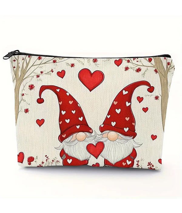 Valentine theme cosmetic makeup bag - gnome