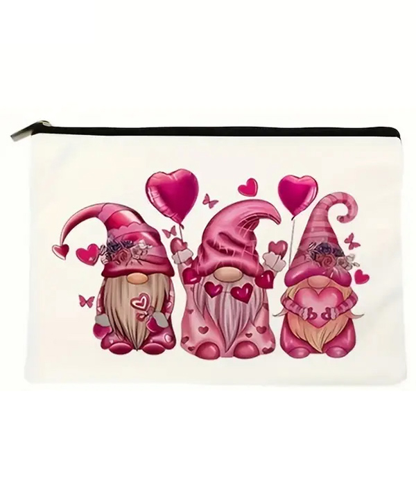 Valentine theme cosmetic makeup bag - gnome