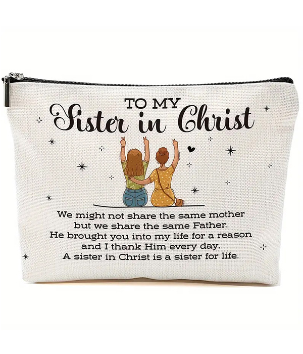 Religious inspiration cosmetic makeup bag - sister in christ