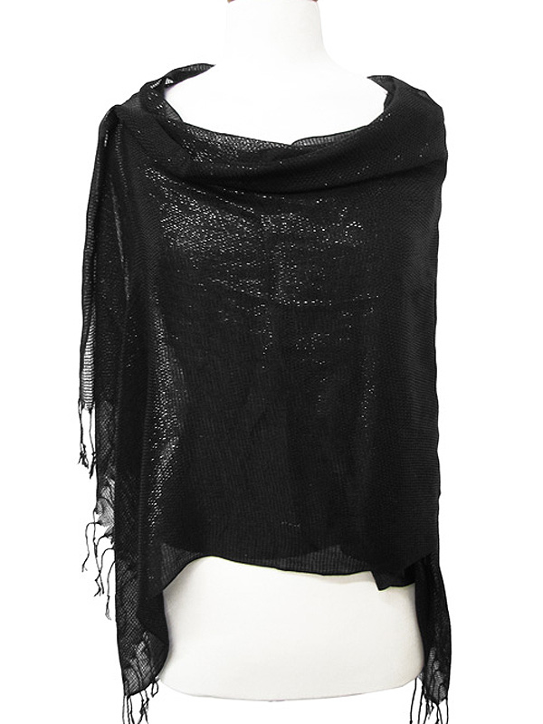 100% polyester crushed lurex shawl