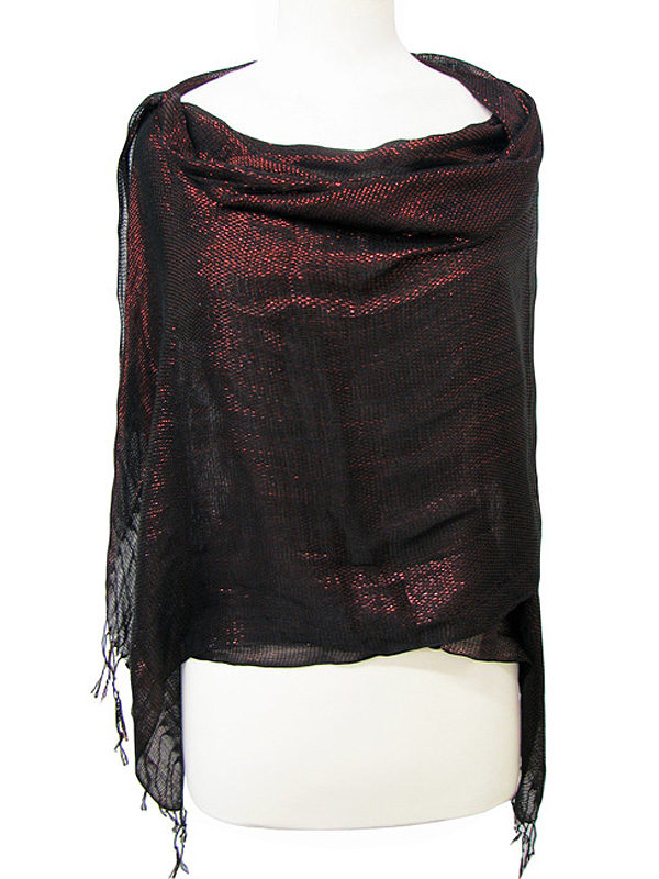 100% polyester crushed lurex shawl