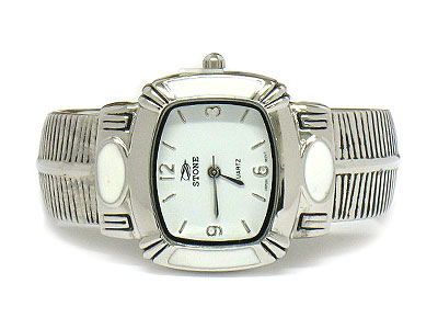 Ethnic style metal bangle watch