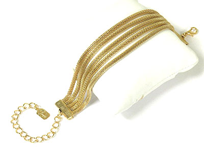 Five line metal mesh chain bracelet