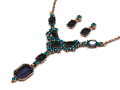 Boutique style genuine austrian crystal necklace set