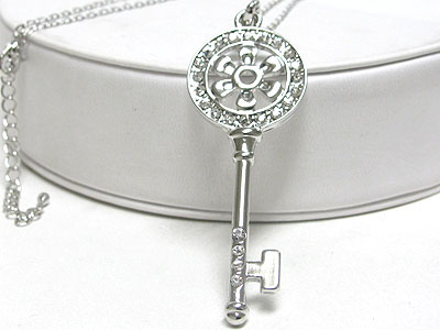 Crystal key pendant necklace