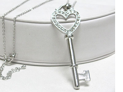 Crystal key pendant necklace