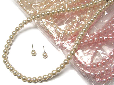 Dozen special - pearl beads necklace and earring set mens jewelry