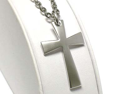 Made in korea whitegold plating heavy cross pendant necklace