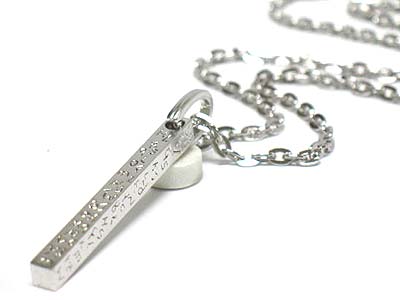 Made in korea whitegold plating rosetta stone pendant necklace