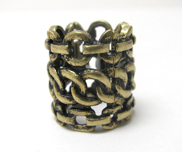 Metal chain shape stretch ring