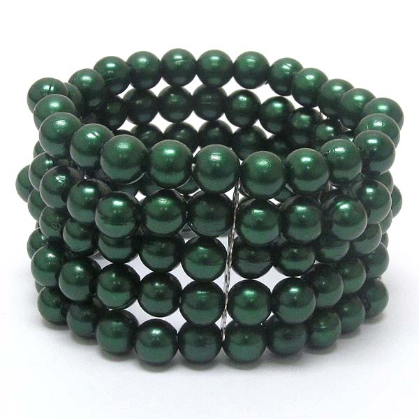 5 layered ball link stretch bracelet