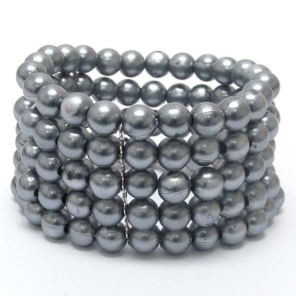 5 layered ball link stretch bracelet