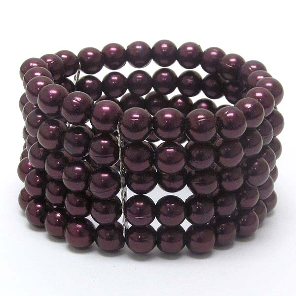 5 layered ball link stretch bracelet