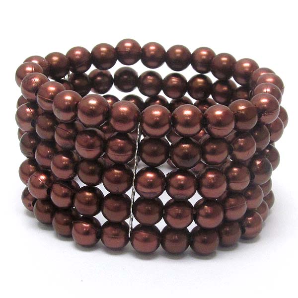 5 layered ball link stretch bracelet