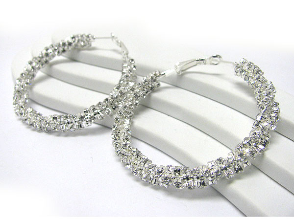 60 mm crystal stud rough face hoop earring? - hoops