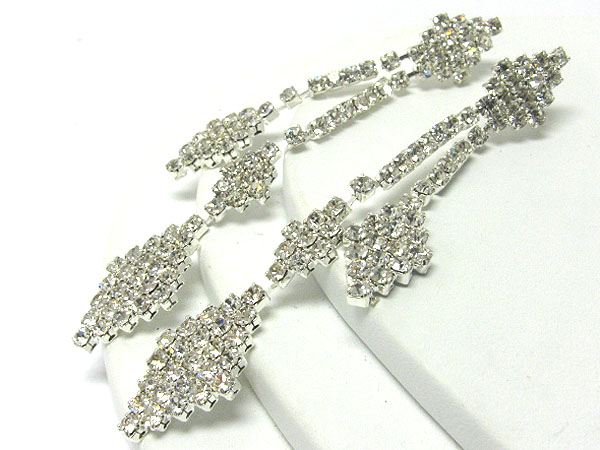 Rhinestone long drop earring