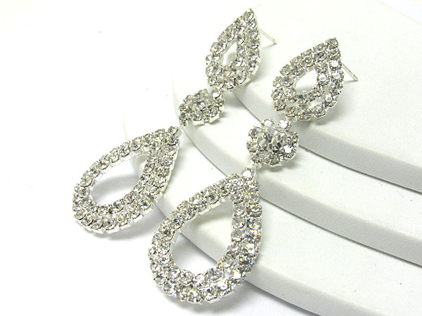 Rhinestone tear drop earring