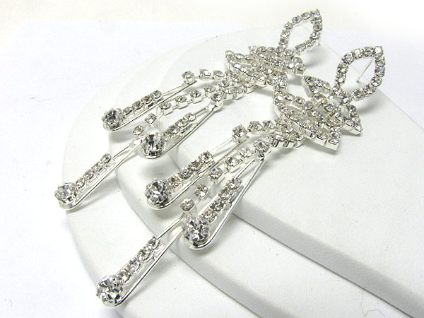 Rhinestone triple drop earring