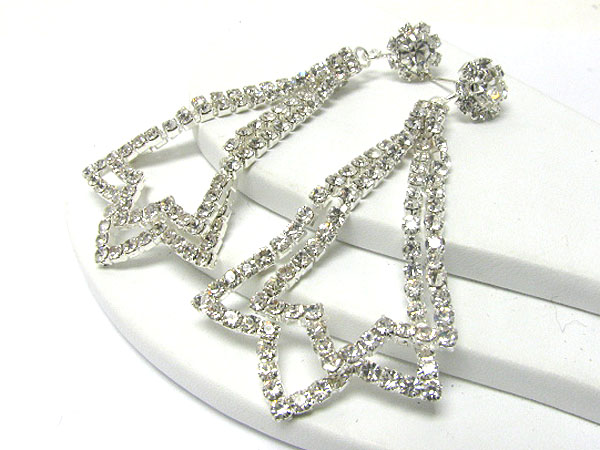 Rhinestone double layer drop earring