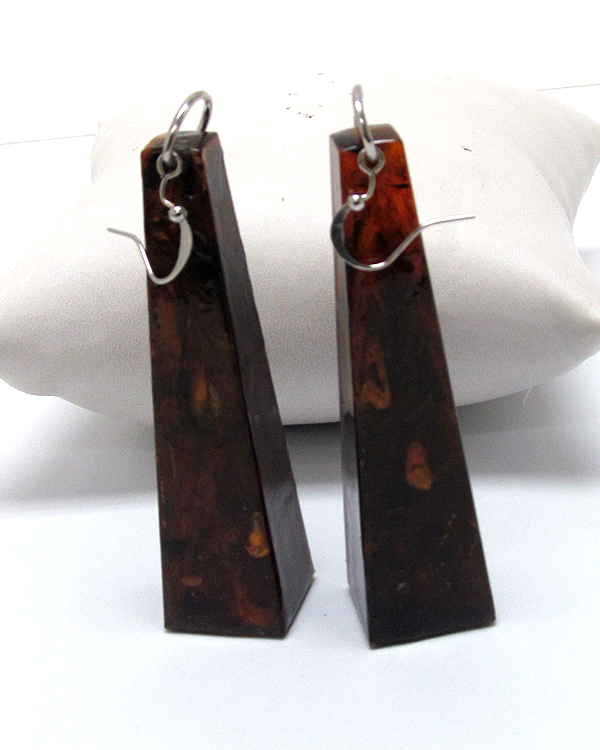 Long acrylic triangle bar drop earring