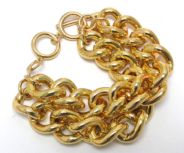 Two metal thick chain link bracelet