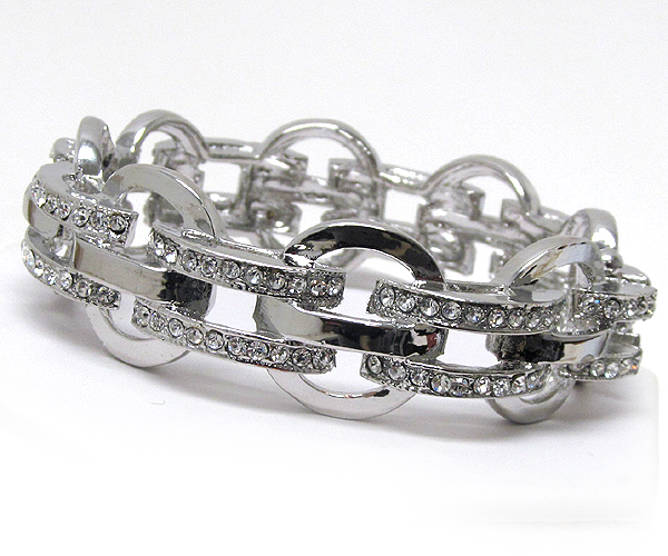 Crystal chain patern style hinge bangle