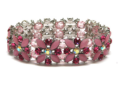 Austrian crystal flower stretch bracelet