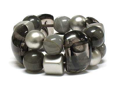 Fashion chunky ball and stick stretch bracelet