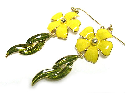 Tutti frutti epoxy metal flower drop earring