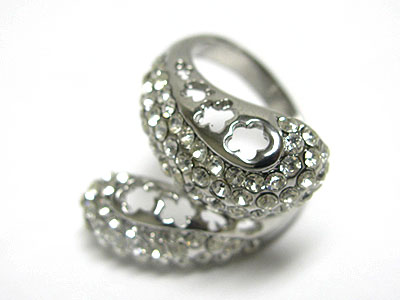 Crystal stud snake shape ring