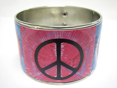 Peace tattoo picture metal tall bangle