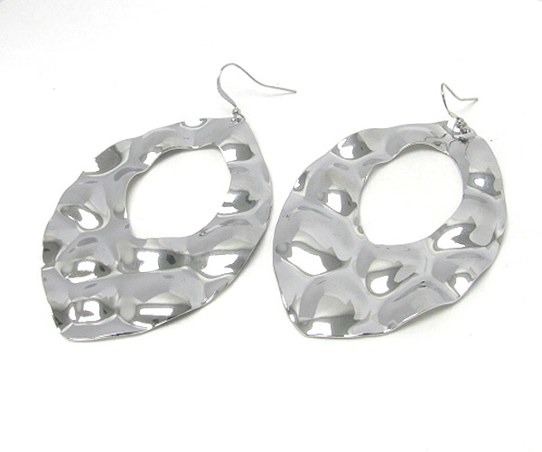 Liquid metal oval shape earring