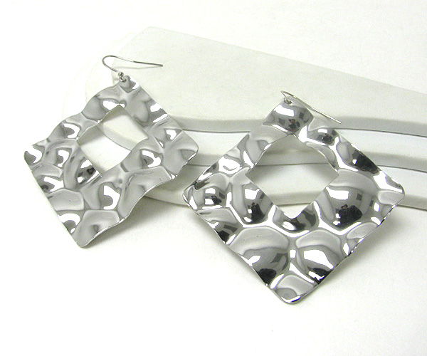 Liquid metal square shape earring