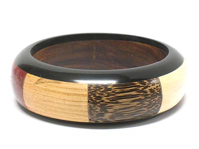 Multi color pattern wood bangle