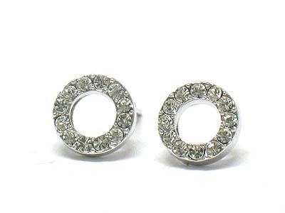 Made in korea whitegold plating crystal stud ring earring 