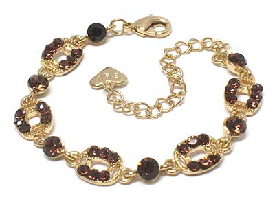 Boutique style crystal deco oval pattern bracelet 