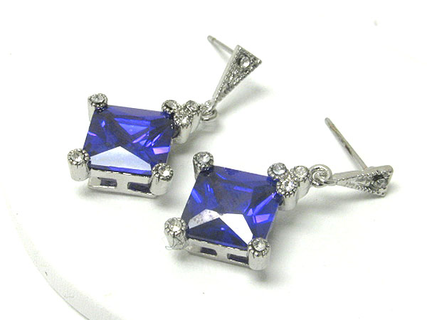 Square cubic drop earring