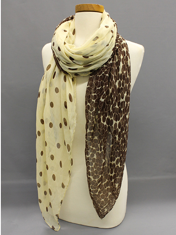 100% polyester rainy dotted scarf