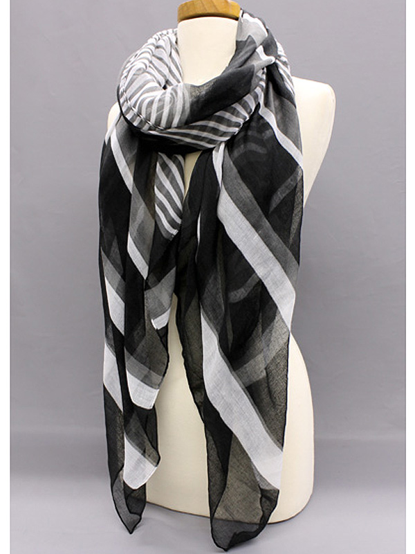 100% polyester multi stripe scarf