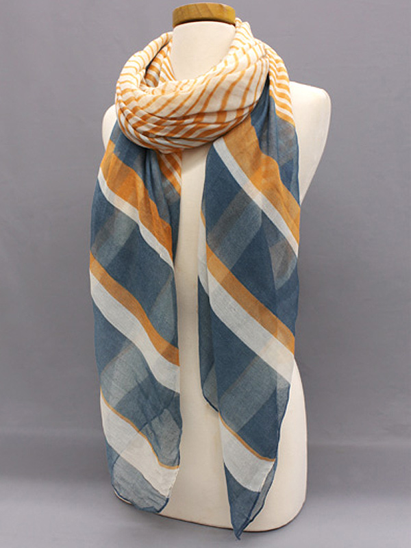 100% polyester multi stripe scarf