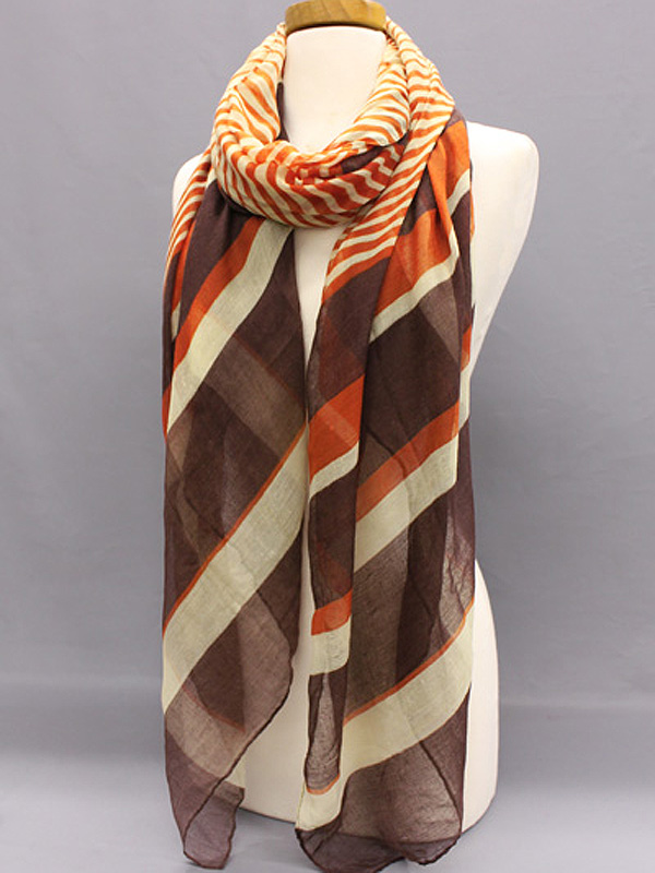 100% polyester multi stripe scarf